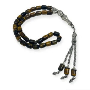 Natural Tiger's eye stone 33 Tasbih Muslim Bracelets Prayer Beads